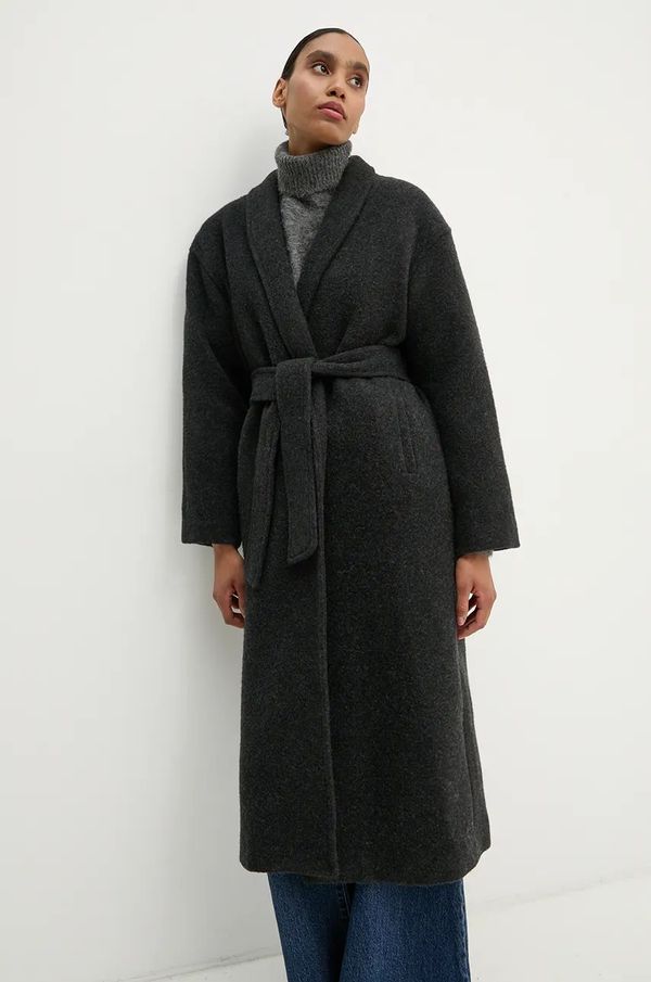 American Vintage Vuneni kaput American Vintage boja: siva, za prijelazno razdoblje, oversize, NAD17AH24