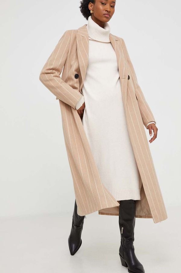 Answear Lab Vuneni kaput Answear Lab boja: bež, za prijelazno razdoblje