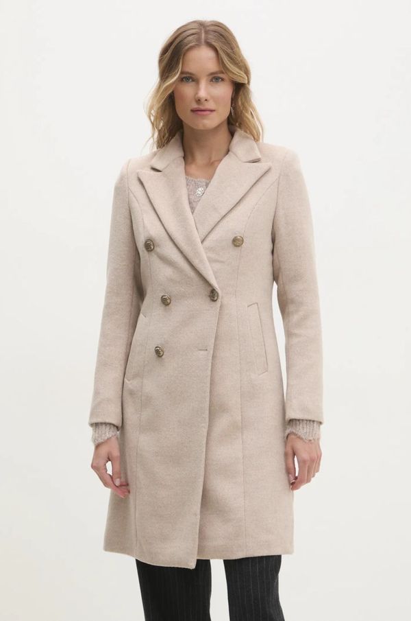 Answear Lab Vuneni kaput Answear Lab boja: bež, za prijelazno razdoblje