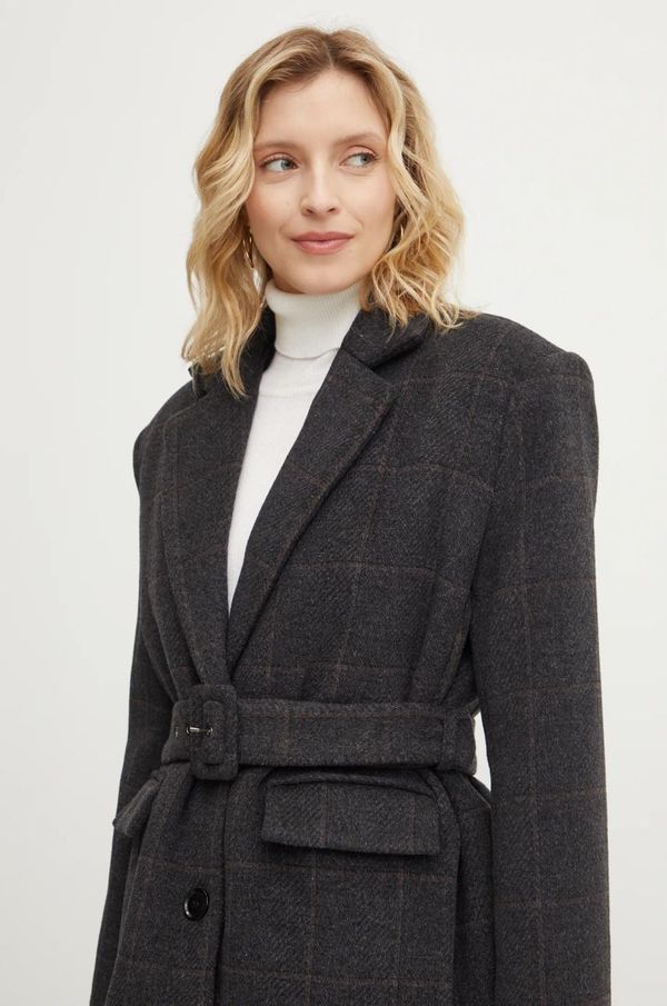 Answear Lab Vuneni kaput Answear Lab boja: crna, za prijelazno razdoblje, oversize