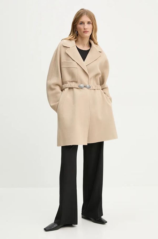 BA&SH Vuneni kaput BA&SH boja: bež, za prijelazno razdoblje, bez zakopčavanja, 1H24KARA