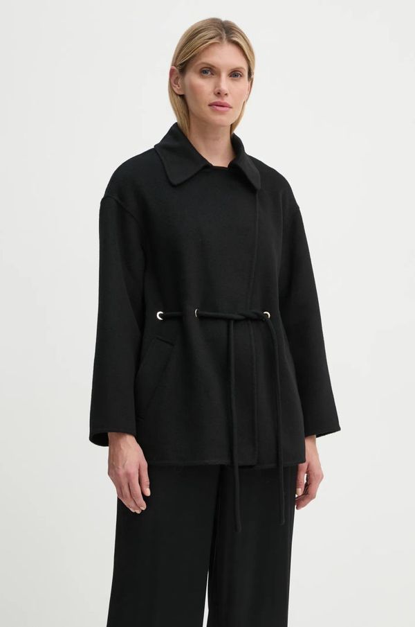 BA&SH Vuneni kaput BA&SH boja: crna, za prijelazno razdoblje, bez zakopčavanja, 1H23KAM