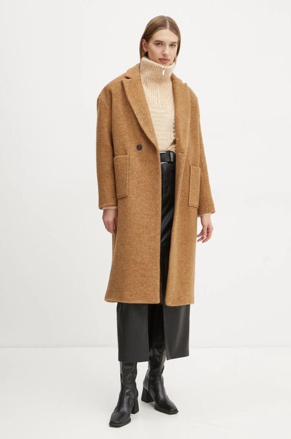 BA&SH Vuneni kaput BA&SH boja: smeđa, za prijelazno razdoblje, kopčanje u dva reda, 1H24TAO