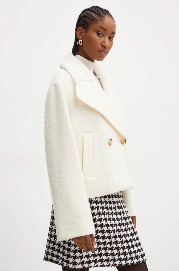 Boss Vuneni kaput BOSS boja: bež, za prijelazno razdoblje, 50518488