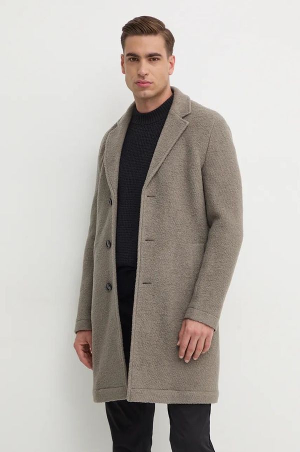 Boss Vuneni kaput BOSS boja: bež, za prijelazno razdoblje, 50528187