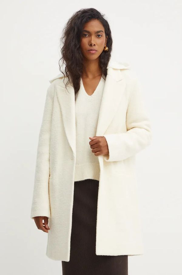 Boss Vuneni kaput BOSS boja: bež, za prijelazno razdoblje, oversize, 50530192