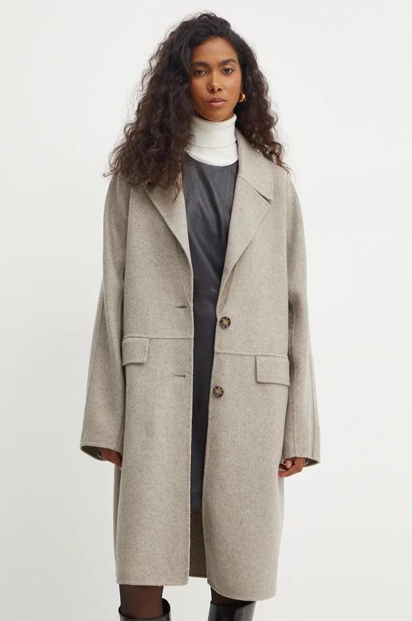 Boss Vuneni kaput BOSS boja: siva, za prijelazno razdoblje, oversize, 50528108