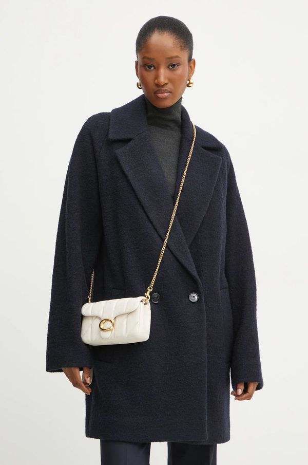 Boss Vuneni kaput BOSS boja: tamno plava, za prijelazno razdoblje, oversize, 50530199