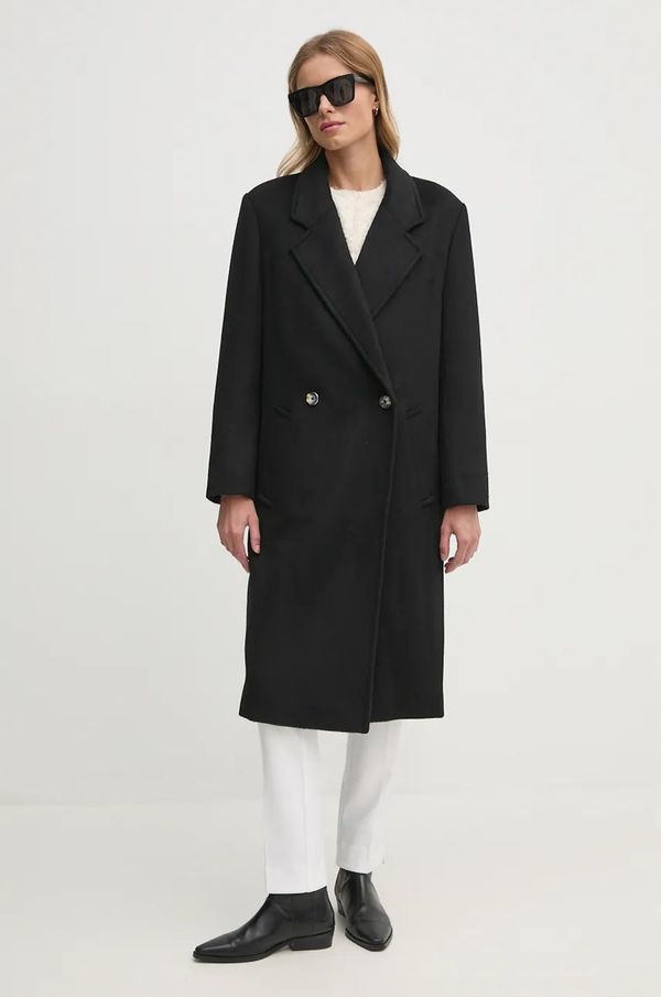 DKNY Vuneni kaput Dkny boja: crna, za prijelazno razdoblje, kopčanje u dva reda, D2G4A203