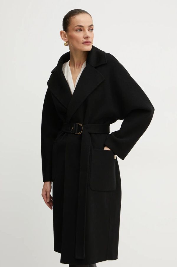 Elisabetta Franchi Vuneni kaput Elisabetta Franchi boja: crna, za prijelazno razdoblje, oversize, CP54D46E2