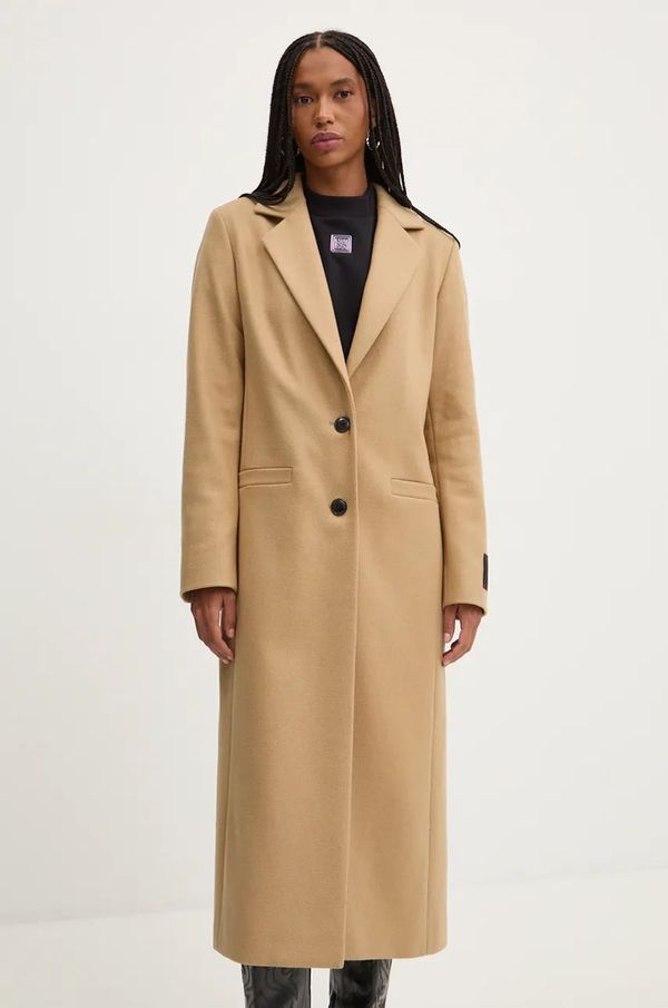 Hugo Vuneni kaput HUGO boja: bež, za prijelazno razdoblje, 50526199