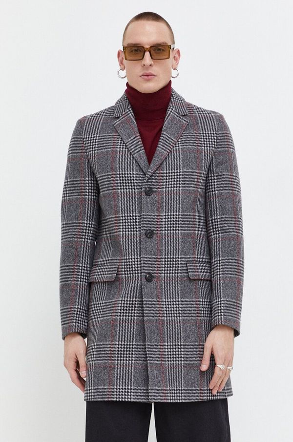 Hugo Vuneni kaput HUGO boja: siva, za prijelazno razdoblje