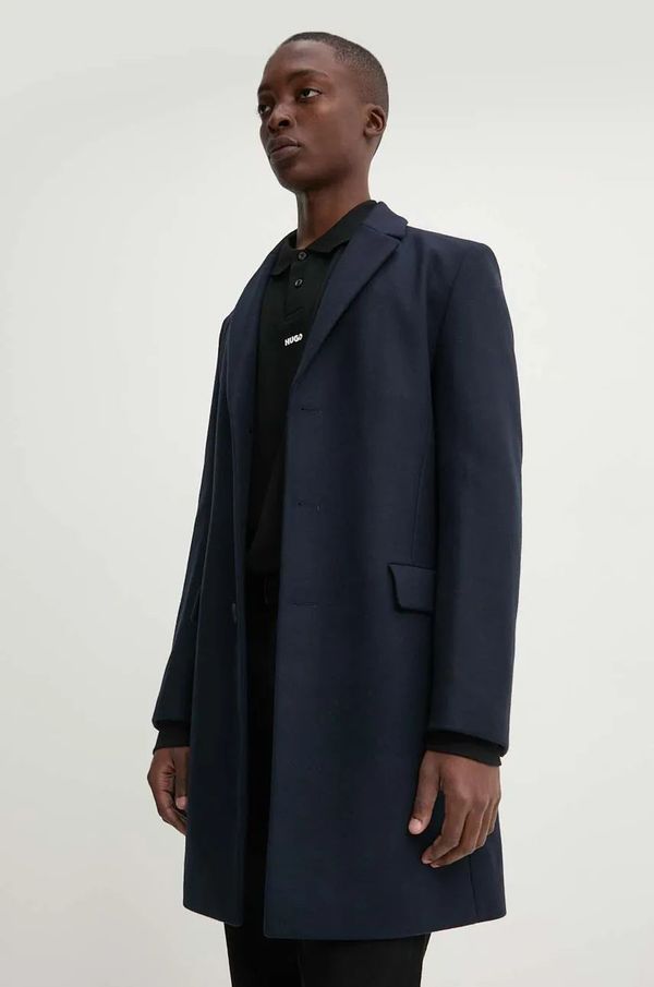 Hugo Vuneni kaput HUGO boja: tamno plava, za prijelazno razdoblje, 50528793