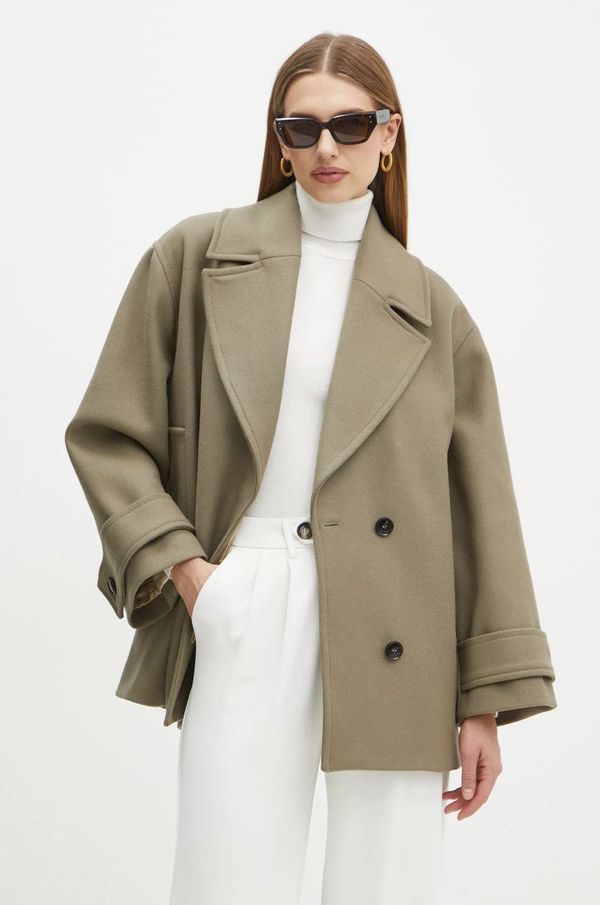 Ivy Oak Vuneni kaput Ivy Oak boja: zelena, za prijelazno razdoblje, kopčanje u dva reda, IO111142