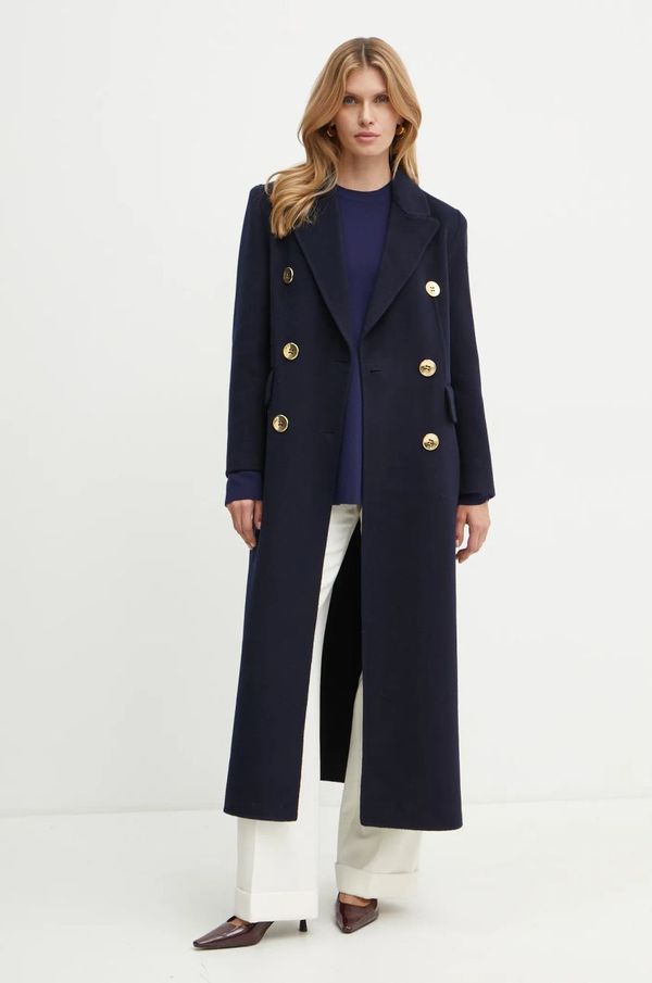 Luisa Spagnoli Vuneni kaput Luisa Spagnoli boja: tamno plava, za prijelazno razdoblje, kopčanje u dva reda, 541634