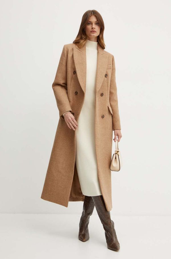 Luisa Spagnoli Vuneni kaput Luisa Spagnoli STROFE boja: smeđa, za prijelazno razdoblje, kopčanje u dva reda, 541224