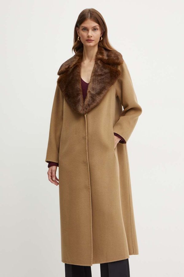 Luisa Spagnoli Vuneni kaput Luisa Spagnoli SUSSULTO boja: smeđa, za prijelazno razdoblje, 541304