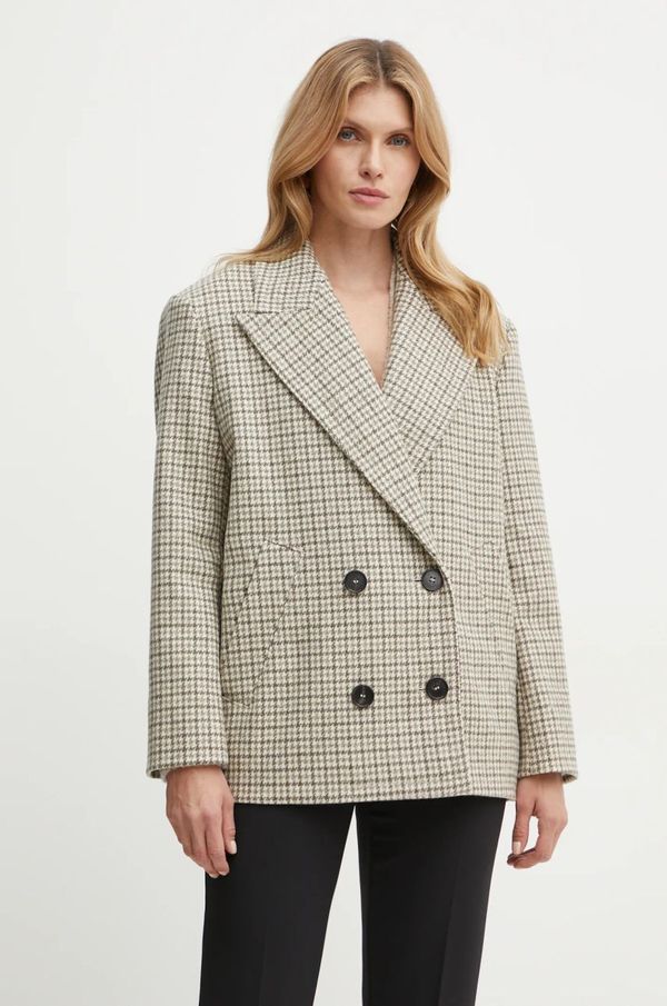 Max&Co. Vuneni kaput MAX&Co. boja: bež, za prijelazno razdoblje, kopčanje u dva reda, 2426086034200