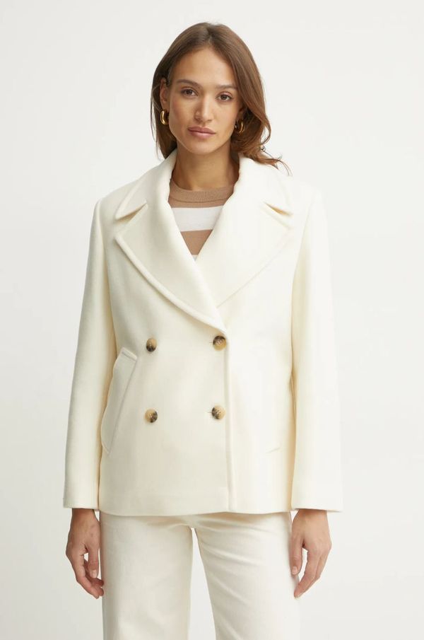 Max&Co. Vuneni kaput MAX&Co. boja: bež, za prijelazno razdoblje, kopčanje u dva reda, 2516081051200