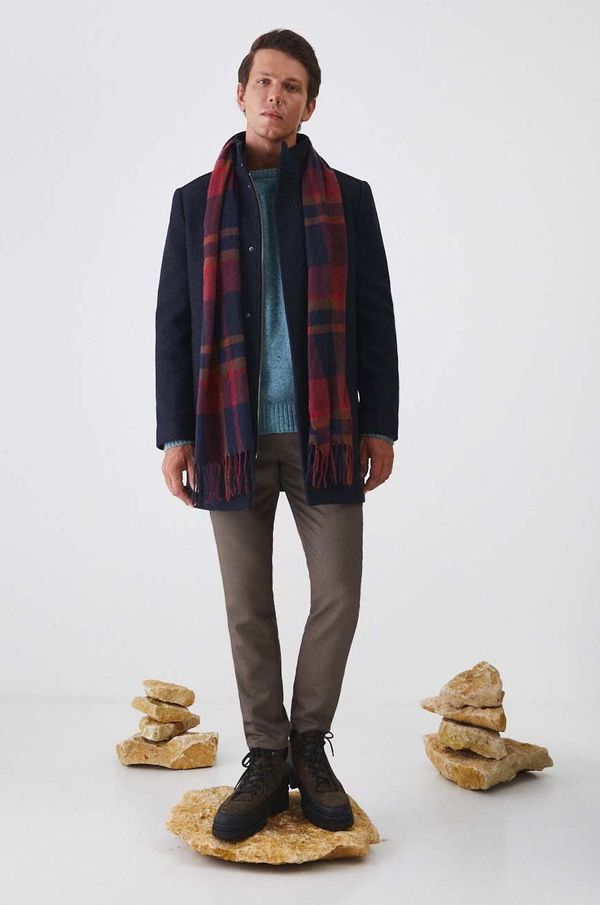 Medicine Vuneni kaput Medicine za muškarce, boja: tamno plava, za prijelazno razdoblje