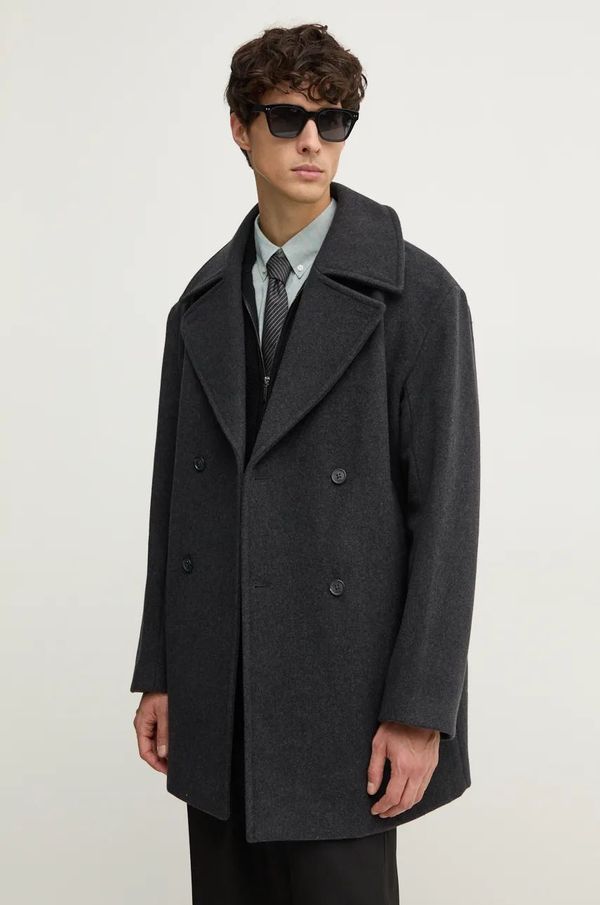 Michael Kors Vuneni kaput Michael Kors boja: siva, za prijelazno razdoblje, kopčanje u dva reda, CF42083BQA