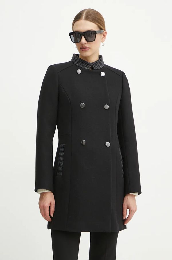 Morgan Vuneni kaput Morgan GSUZI boja: crna, za prijelazno razdoblje, kopčanje u dva reda, GSUZI