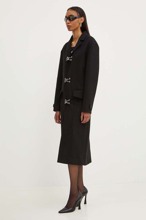 Moschino Jeans Vuneni kaput Moschino Jeans boja: crna, za prijelazno razdoblje, 0605.8220