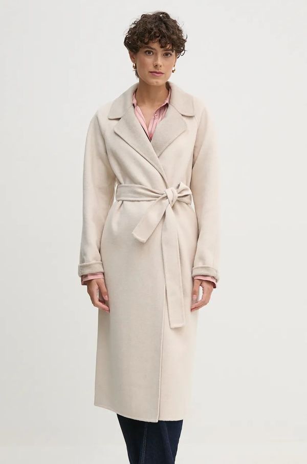 OUI Vuneni kaput OUI boja: bež, za prijelazno razdoblje, oversize, 89837