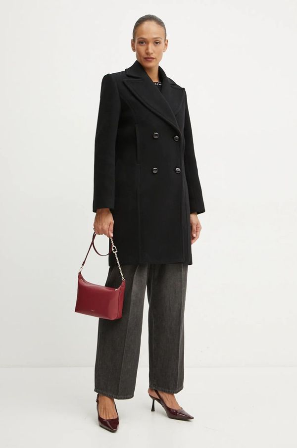 Patou Vuneni kaput Patou boja: crna, za prijelazno razdoblje, kopčanje u dva reda, CO0250183