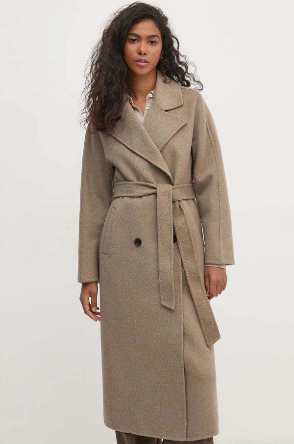 Pedro del Hierro Vuneni kaput Pedro del Hierro boja: bež, za prijelazno razdoblje, oversize, 7528339