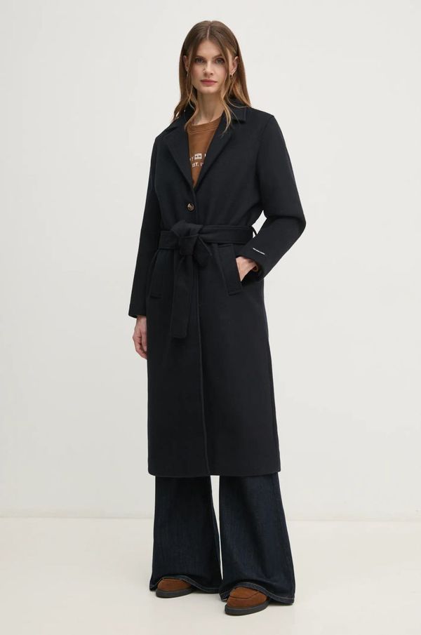 Pepe Jeans Vuneni kaput Pepe Jeans BRENDA boja: tamno plava, za prijelazno razdoblje, PL402479