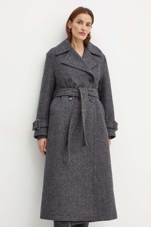 Pinko Vuneni kaput Pinko boja: siva, za prijelazno razdoblje, kopčanje u dva reda, 104041 A23R