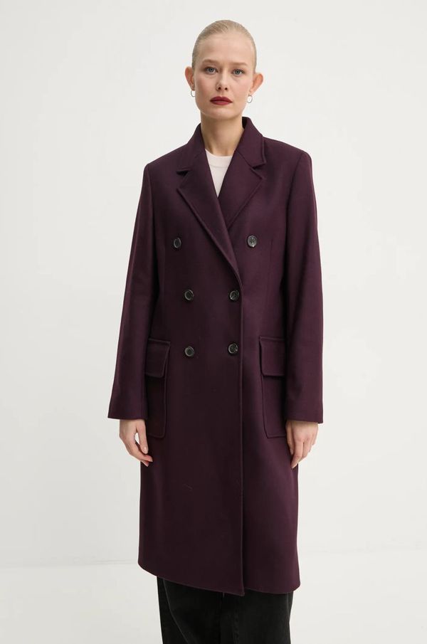 PS Paul Smith Vuneni kaput PS Paul Smith boja: ljubičasta, za prijelazno razdoblje, kopčanje u dva reda, W2R.240C.N21059