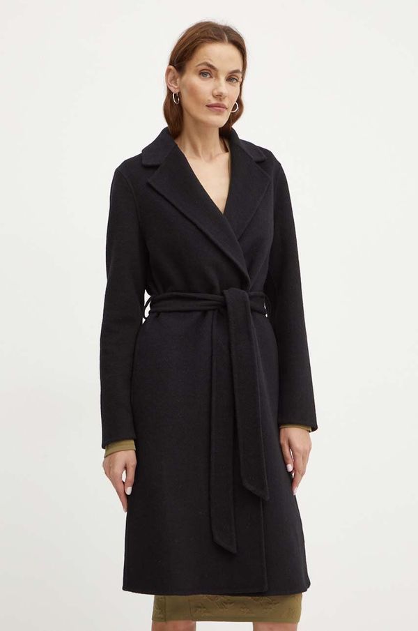 Silvian Heach Vuneni kaput Silvian Heach BRUGGE boja: crna, za prijelazno razdoblje, kopčanje u dva reda, GPA24023CP