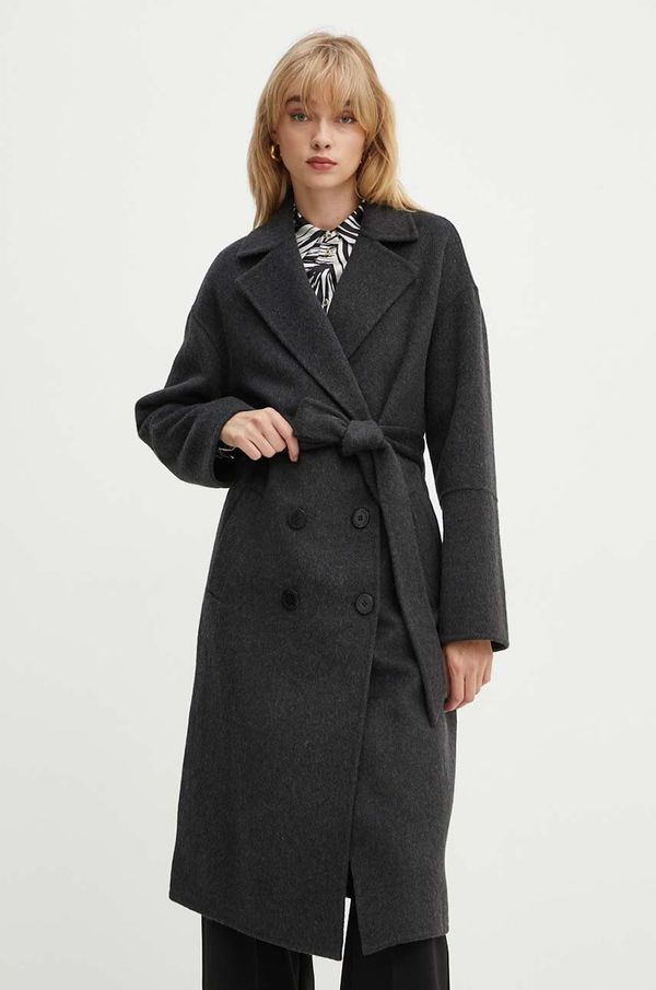 Silvian Heach Vuneni kaput Silvian Heach STORZ boja: siva, za prijelazno razdoblje, oversize, GPA24016CP