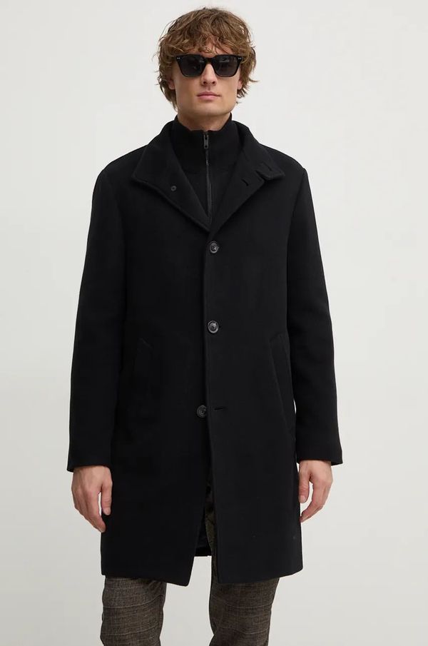 Tommy Hilfiger Vuneni kaput Tommy Hilfiger boja: crna, za prijelazno razdoblje, MW0MW37956