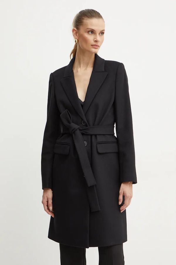 Twinset Vuneni kaput Twinset boja: crna, za prijelazno razdoblje, 242TT2202