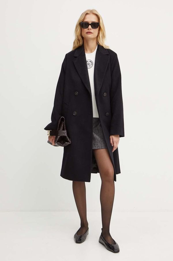 Weekend Max Mara Vuneni kaput Weekend Max Mara boja: crna, za prijelazno razdoblje, kopčanje u dva reda, 2425016052600