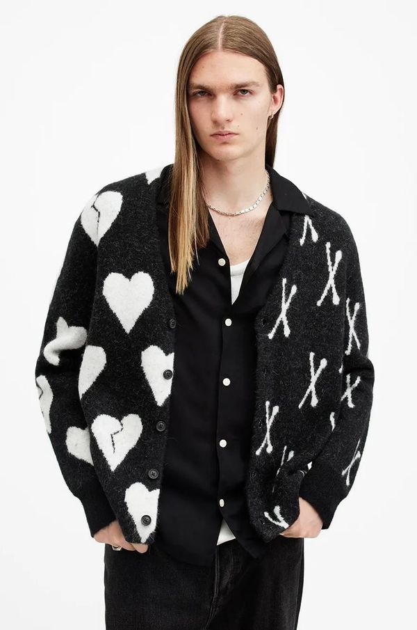AllSaints Vuneni kardigan AllSaints BONEBREAK boja: crna, M059KB