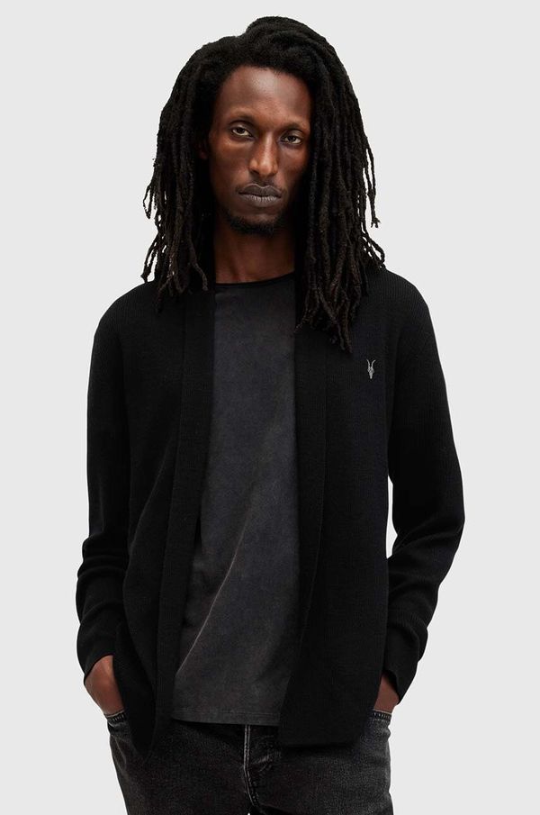 AllSaints Vuneni kardigan AllSaints MODE MERINO OPEN CAR boja: crna, M083KB