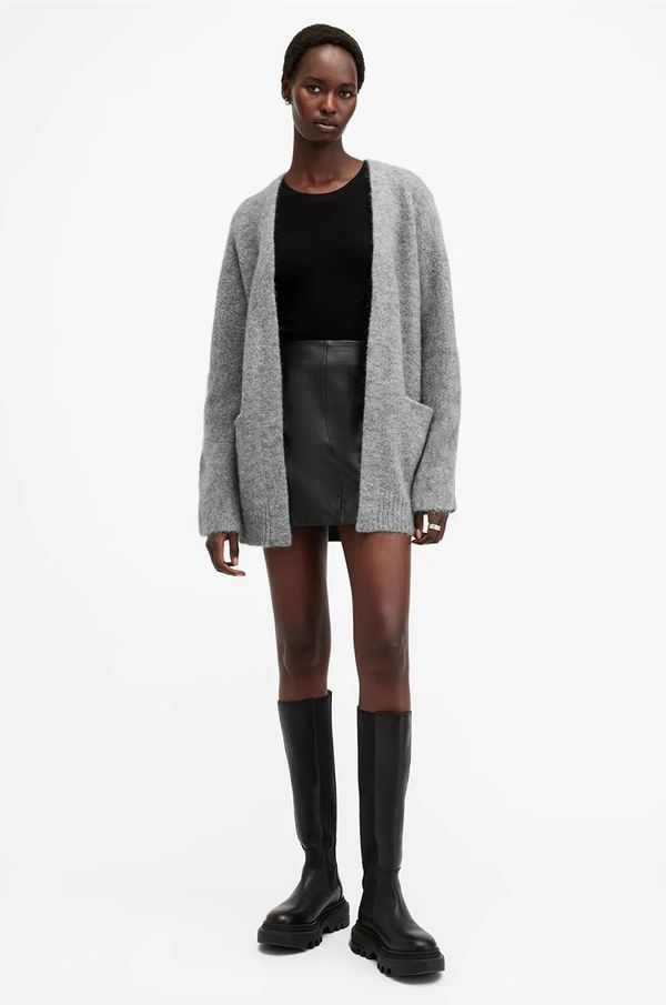 AllSaints Vuneni kardigan AllSaints ZOE boja: siva, W048KB