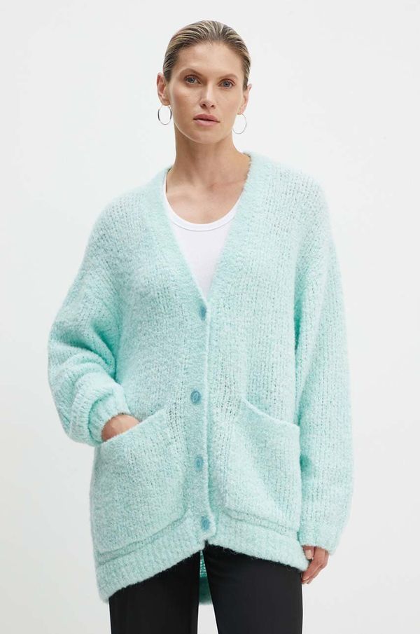 American Vintage Vuneni kardigan American Vintage boja: tirkizna, topli, ZOL19CH24