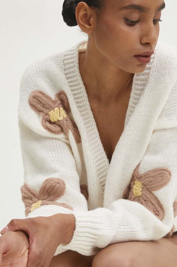 Answear Lab Vuneni kardigan Answear Lab boja: bež, topli