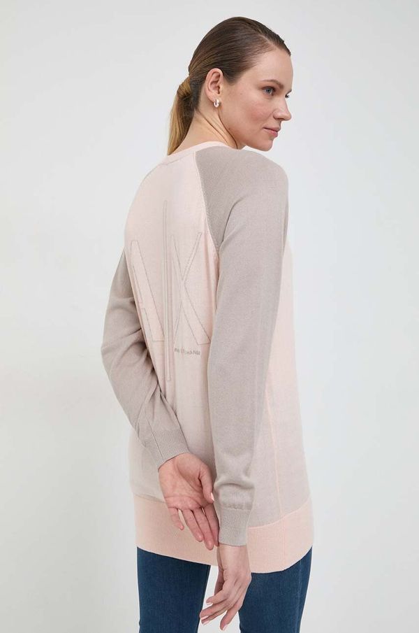 Armani Exchange Vuneni kardigan Armani Exchange boja: ružičasta, lagani