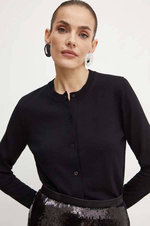 Boss Vuneni kardigan BOSS boja: crna, lagani, 50492552