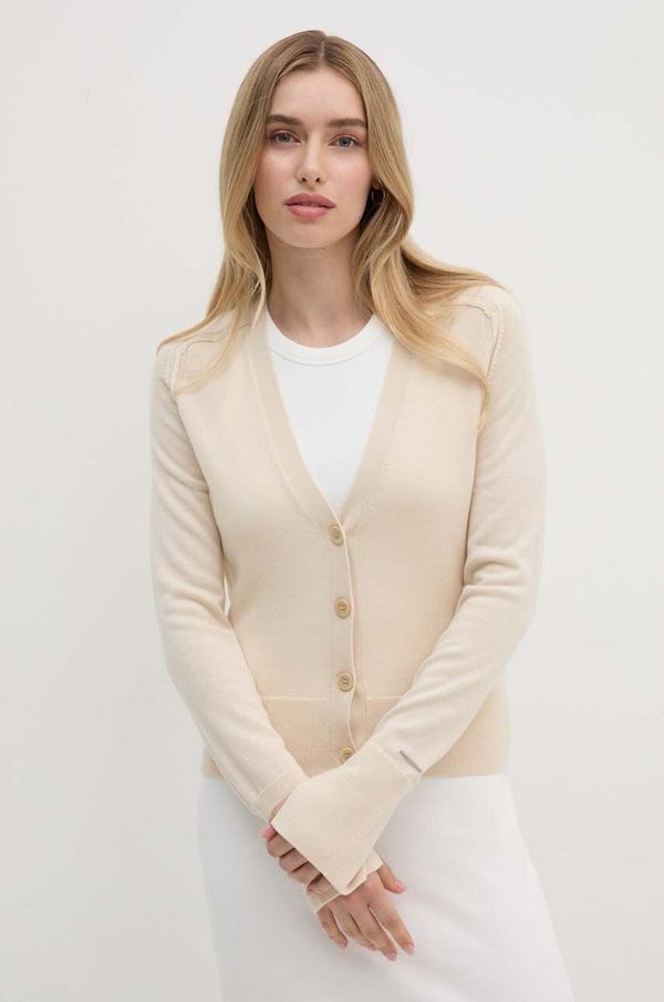Calvin Klein Vuneni kardigan Calvin Klein boja: bež, lagani, K20K207574
