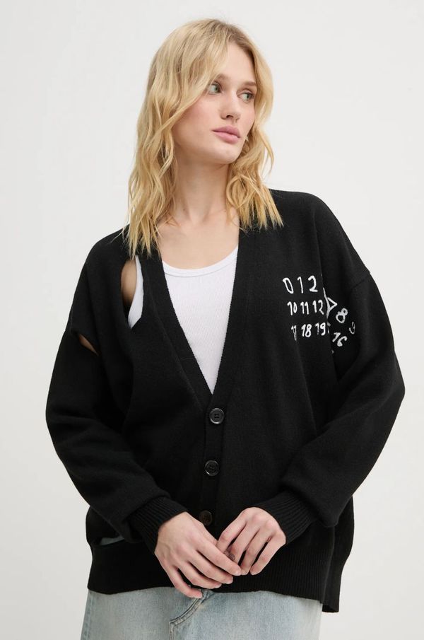 MM6 Maison Margiela Vuneni kardigan MM6 Maison Margiela boja: crna, S62HP0022.M13071