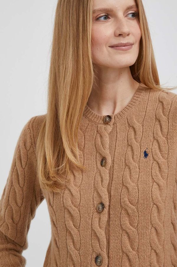 Polo Ralph Lauren Vuneni kardigan Polo Ralph Lauren boja: bež, 211910443