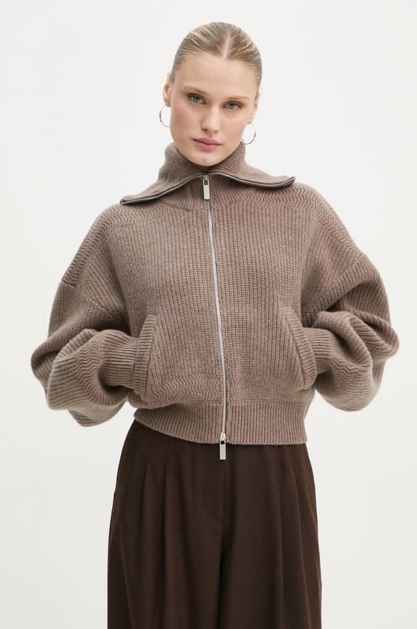 Remain Vuneni kardigan Remain boja: smeđa, topli, 502142