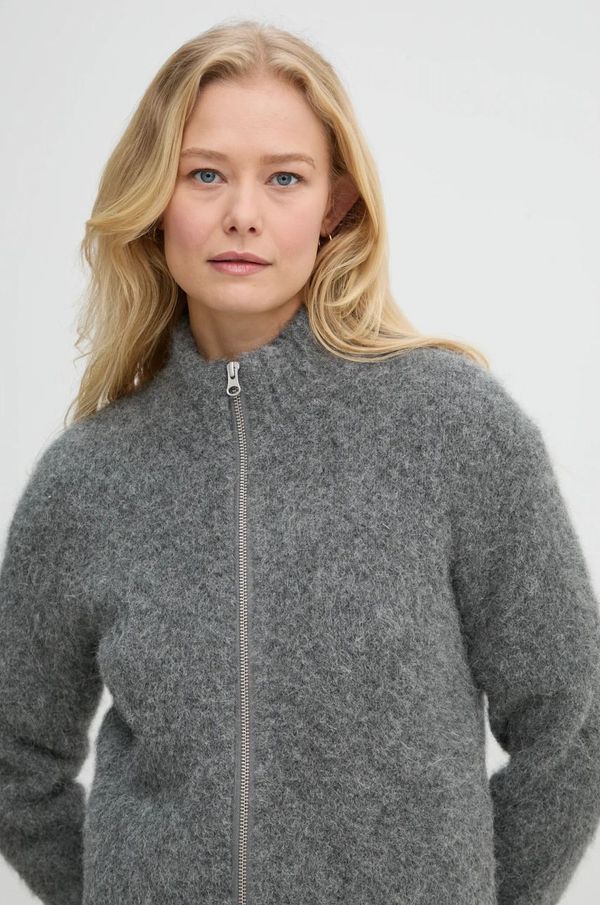 Samsoe Samsoe Vuneni kardigan Samsoe Samsoe SAJEANNE boja: siva, F24400072